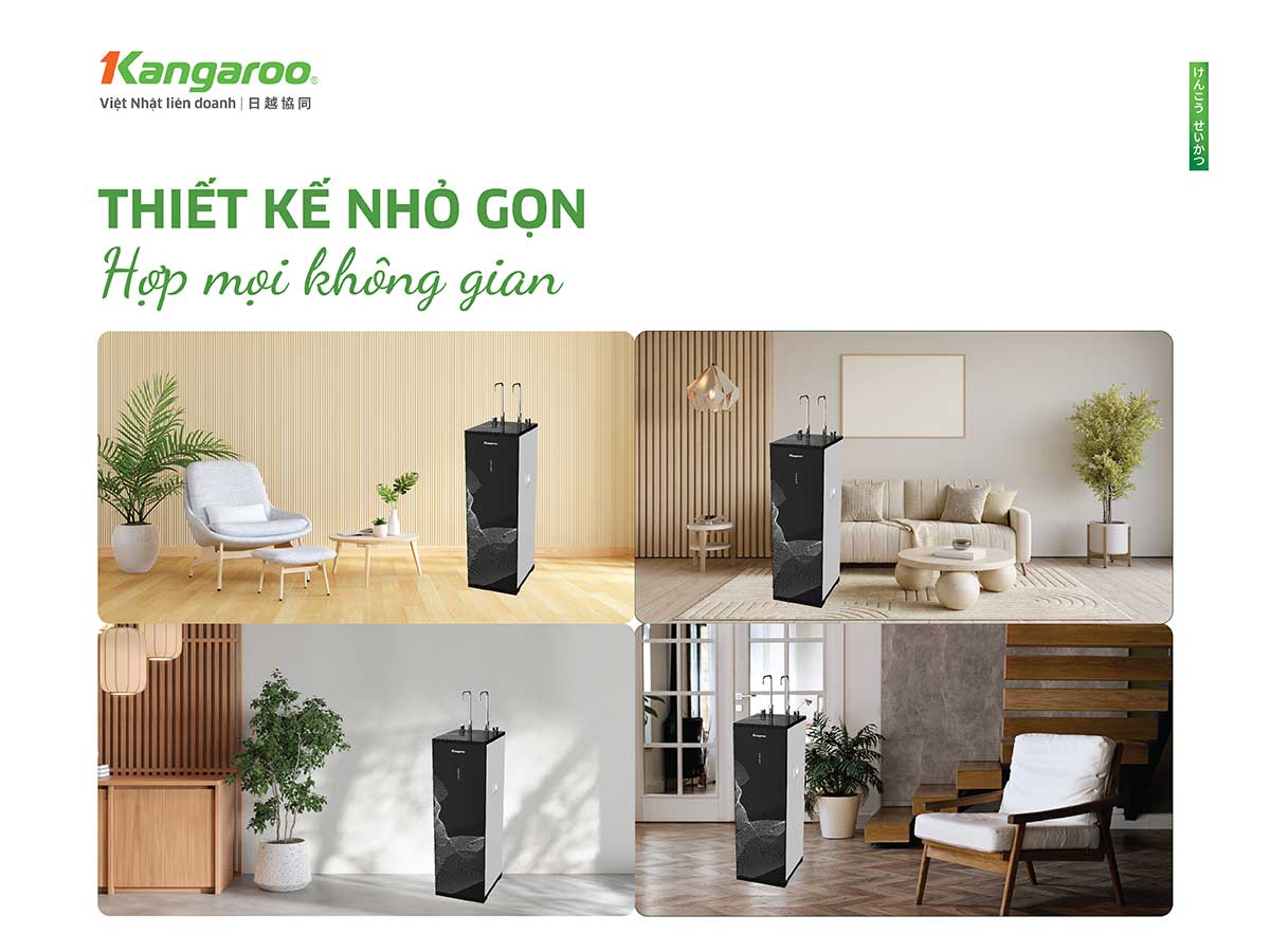 Máy lọc nước nóng lạnh Kangaroo Hydrogen KG10A68 thiết kế sang trọng phù hợp với mọi không gian